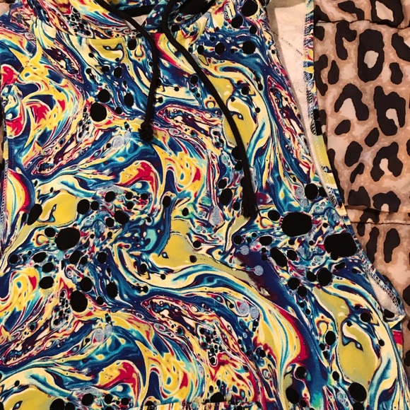 RARE Mishka Oil Spill Sleeveless Hoodie - Picture 2 of 3